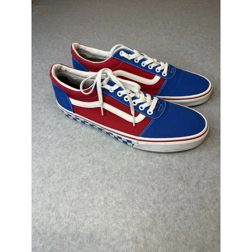 VANS Old Skool SK8  Red White Blue Checker Sneakers Sz Men Sz 12